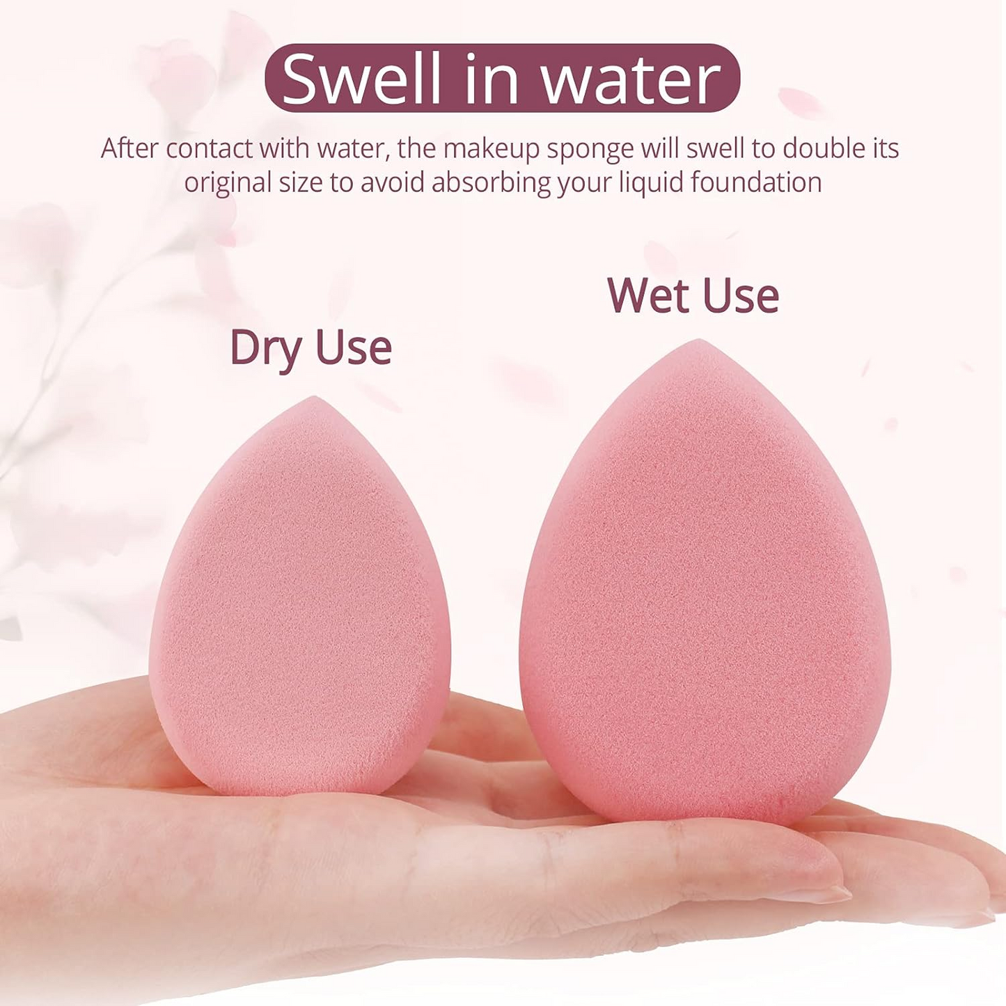 BEAKEY Flat Duo Makeup Sponge of 6, Super Soft 0 Latex Blending Sponge for Flawless Application - Liquid, Cream, Powder, Patented Design,Pink - BEAKEY