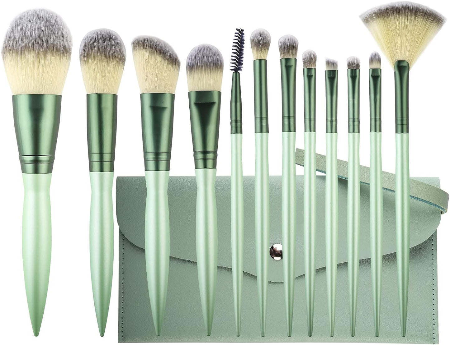 BEAKEY 12 Pcs Synthetic Brush Makeup Brushes Set - BEAKEY