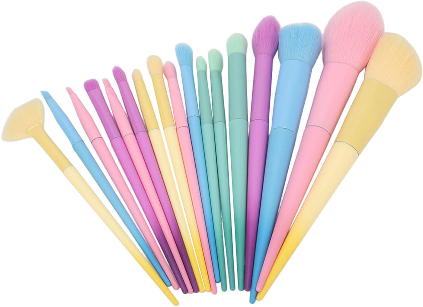 BEAKEY 17PCS Candy Colors Beauty Brush Set - BEAKEY