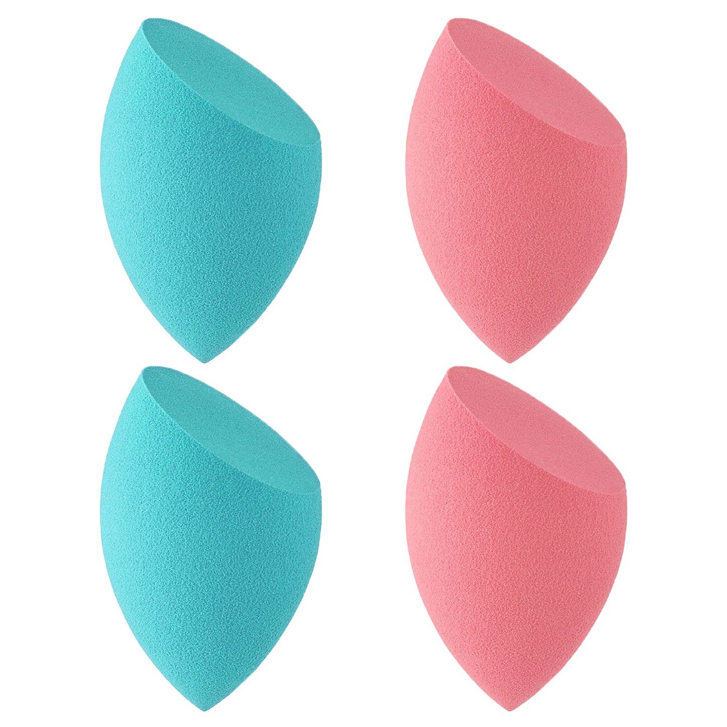 BEAKEY Makeup Sponges, Latex Free Foundation Sponge for Liquid Cream and Powder, 4Pcs Pink & Green - BEAKEY