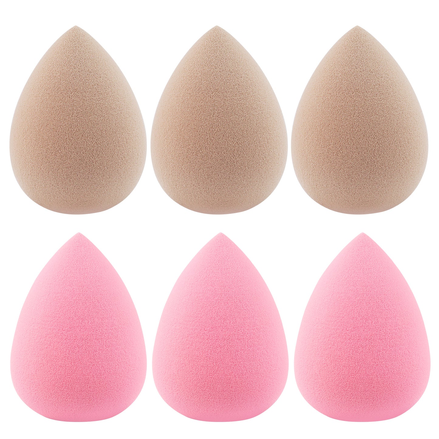 BEAKEY Makeup Sponge Foundation Blending Paw Paw Sponge for Liquid Cream and Powder 6Pcs Pink & Nude - BEAKEY