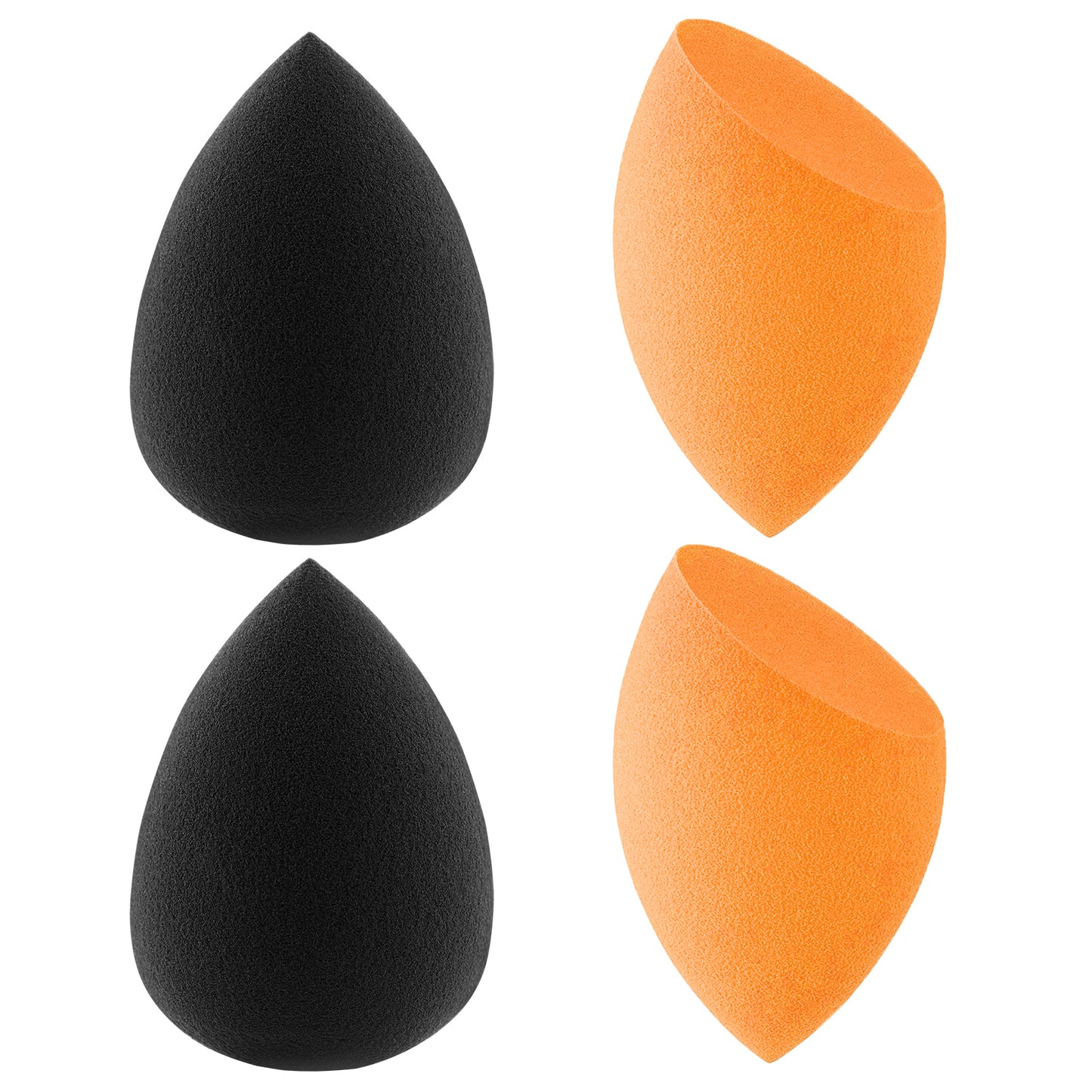 BEAKEY Makeup Sponges, Latex Free Foundation Sponge for Liquid Cream and Powder, 4Pcs Orange & Black - BEAKEY