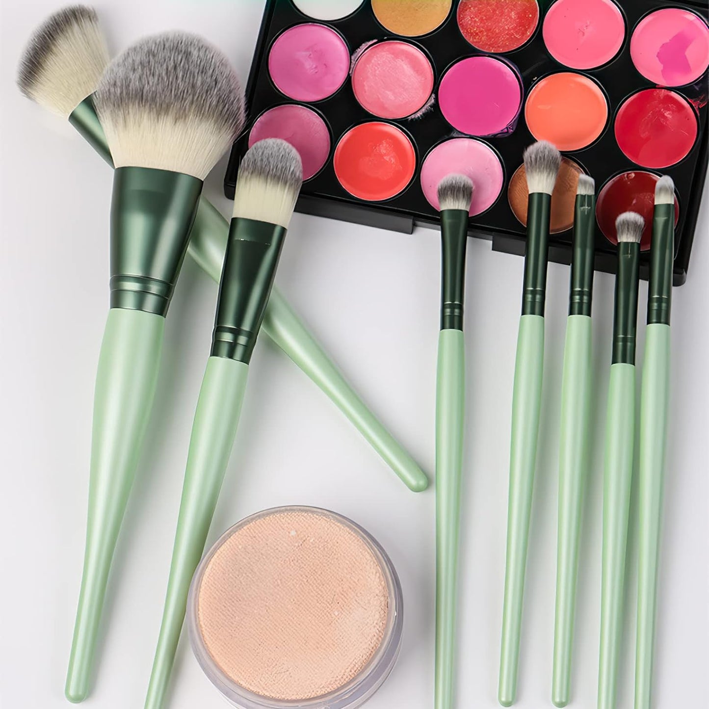 BEAKEY 12 Pcs Synthetic Brush Makeup Brushes Set - BEAKEY