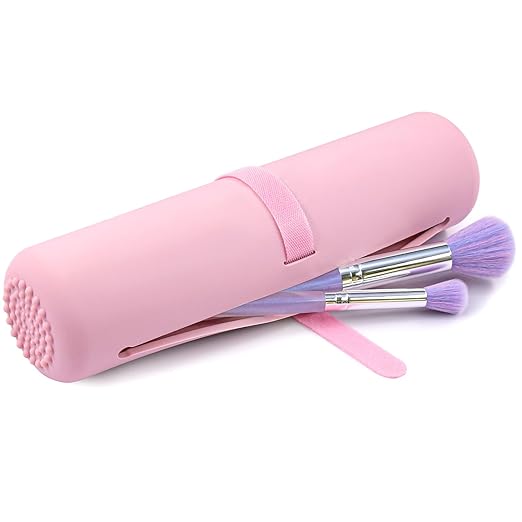 BEAKEY Large Silicone Makeup Brush Holder Travel Pouch - BEAKEY