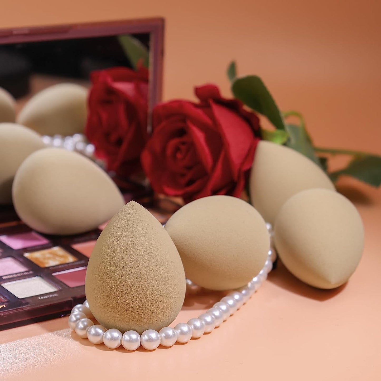 BEAKEY Makeup Sponge Foundation Blending Paw Paw Sponge for Liquid Cream and Powder 6Pcs Pink & Nude - BEAKEY