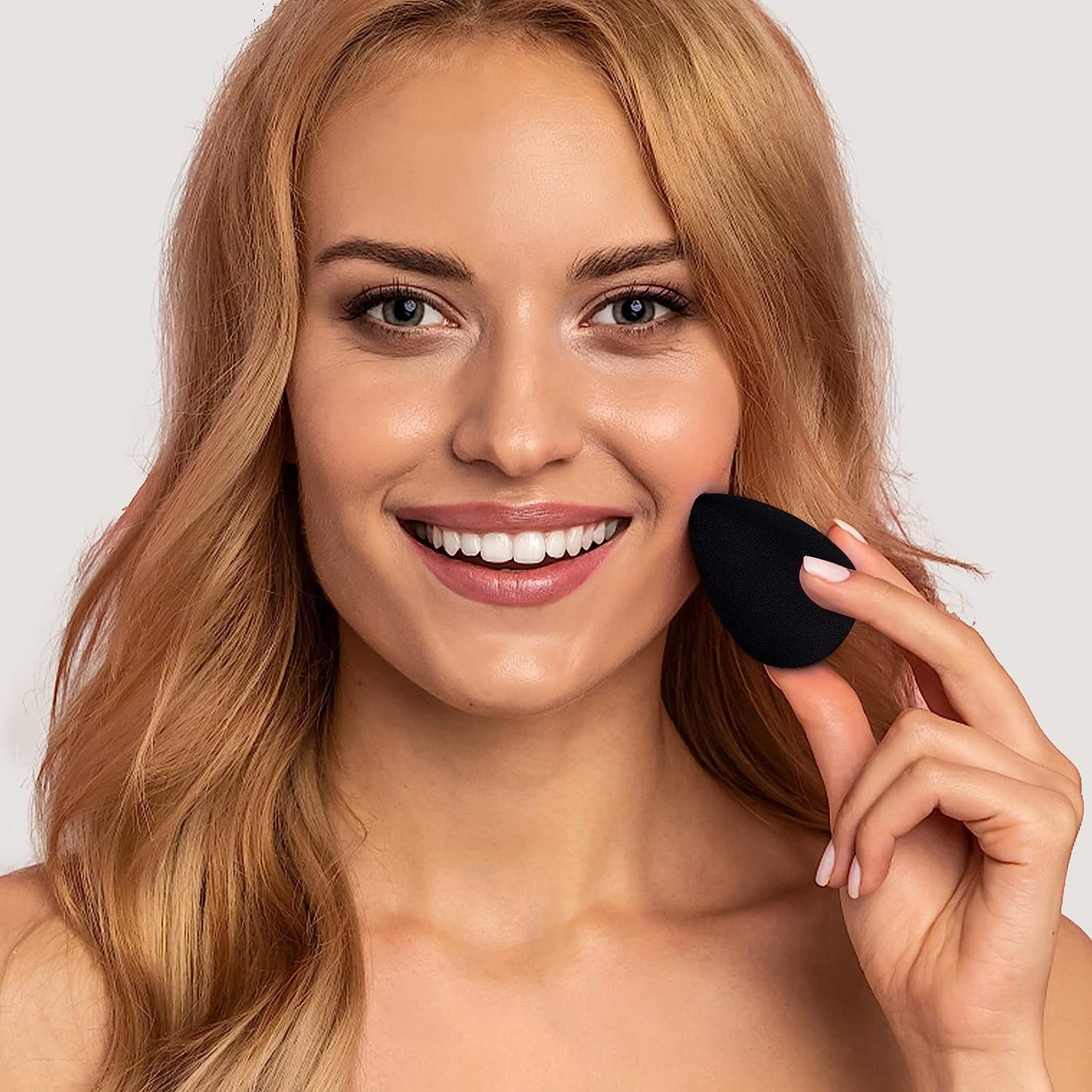 BEAKEY Makeup Sponges, Latex Free Foundation Sponge for Liquid Cream and Powder, 4Pcs Orange & Black - BEAKEY