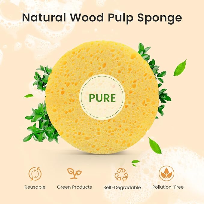 BEAKEY 60-Count Compressed Facial Cleansing Sponge-Orange - BEAKEY