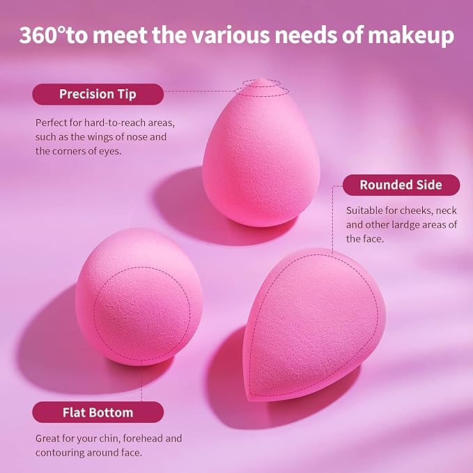 Beakey 5pcs Pink Makeup Sponge Set - BEAKEY