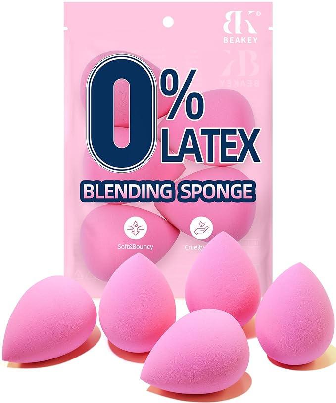 Beakey 5pcs Pink Makeup Sponge Set - BEAKEY