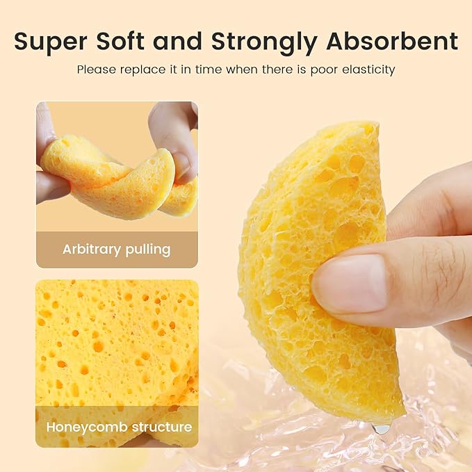 BEAKEY 60-Count Compressed Facial Cleansing Sponge-Orange - BEAKEY