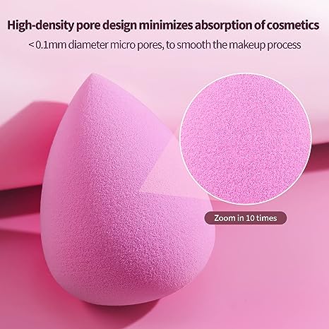 BEAKEY Makeup Sponge Set, Paw Paw Sponge, Foundation Cosmetic Blending Latex Free Beauty Sponge, Flawless for Liquid, Cream, and Powder, Pink - BEAKEY