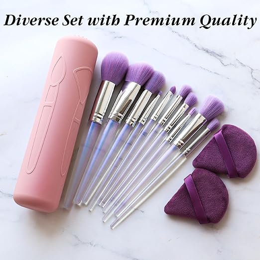 BEAKEY Large Silicone Makeup Brush Holder Travel Pouch - BEAKEY