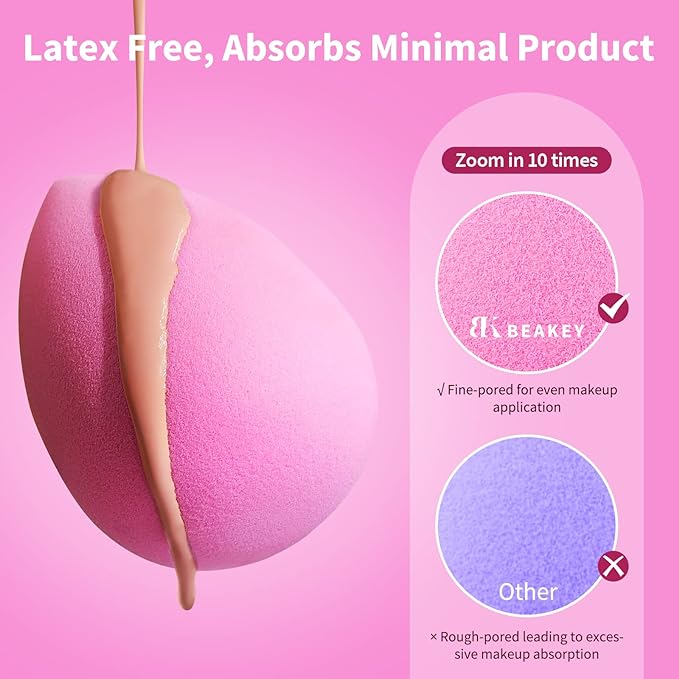 Beakey 5pcs Pink Makeup Sponge Set - BEAKEY