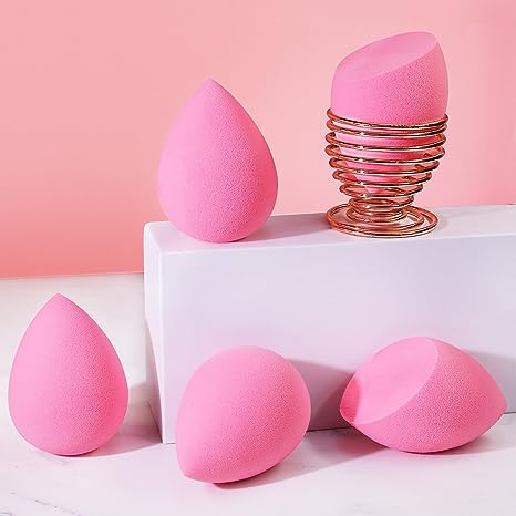 BEAKEY 10pcs Makeup Sponge Set, Super Bouncy, Soft Beauty Sponge for Blending Powder, Cream and Liquid. Cruelty Free, Latex Free, Pink Paw Paw Sponges - BEAKEY