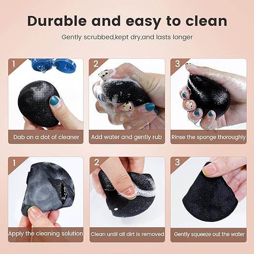 BEAKEY 10 Pcs Black Makeup Sponge Set-Black - BEAKEY
