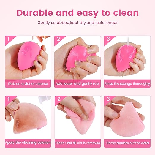 BEAKEY 10 Pcs Pink Makeup Sponge Set - BEAKEY