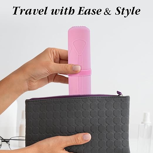 BEAKEY Large Silicone Makeup Brush Holder Travel Pouch - BEAKEY