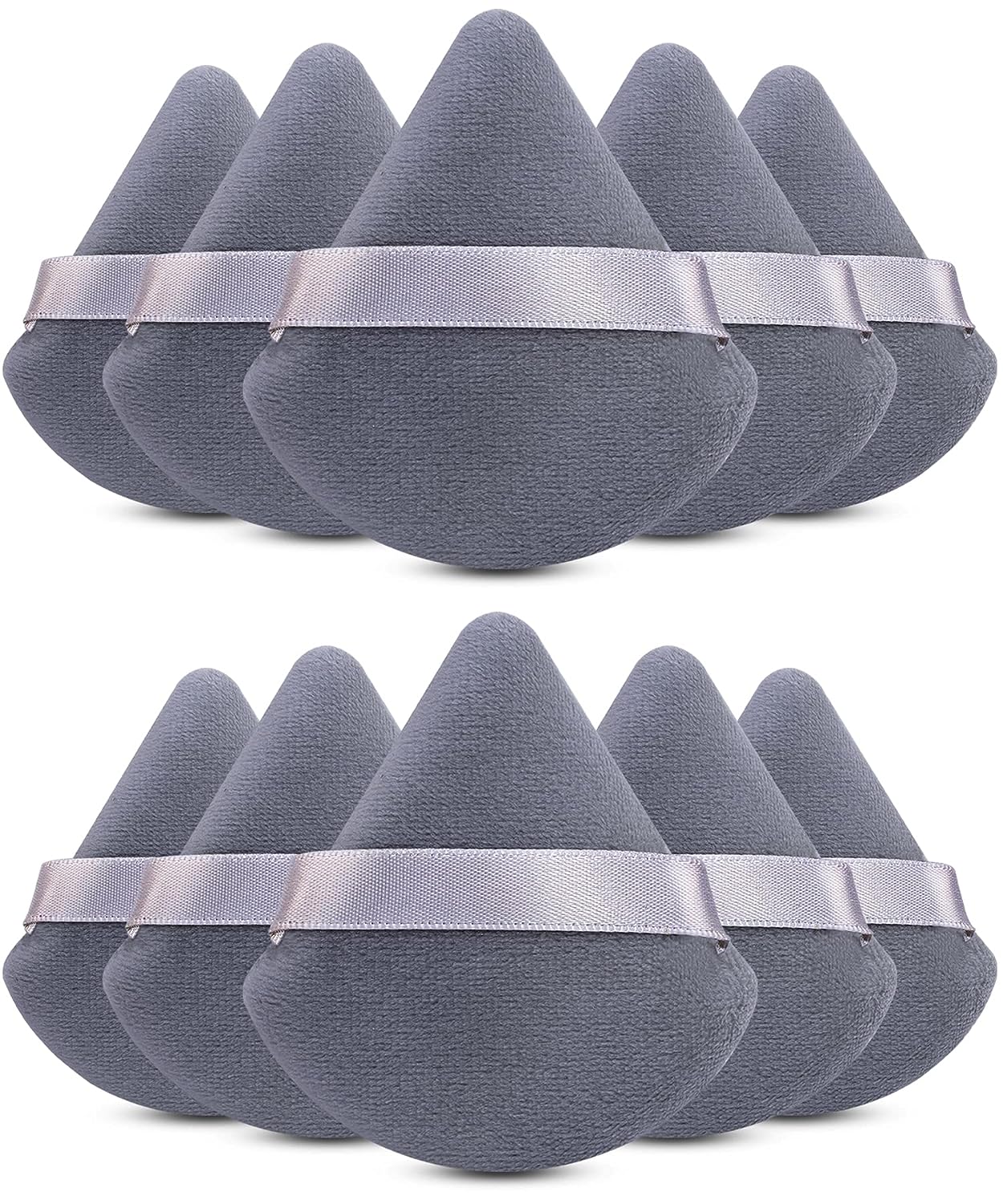 Powder Puffs 10 Pcs Gray - BEAKEY