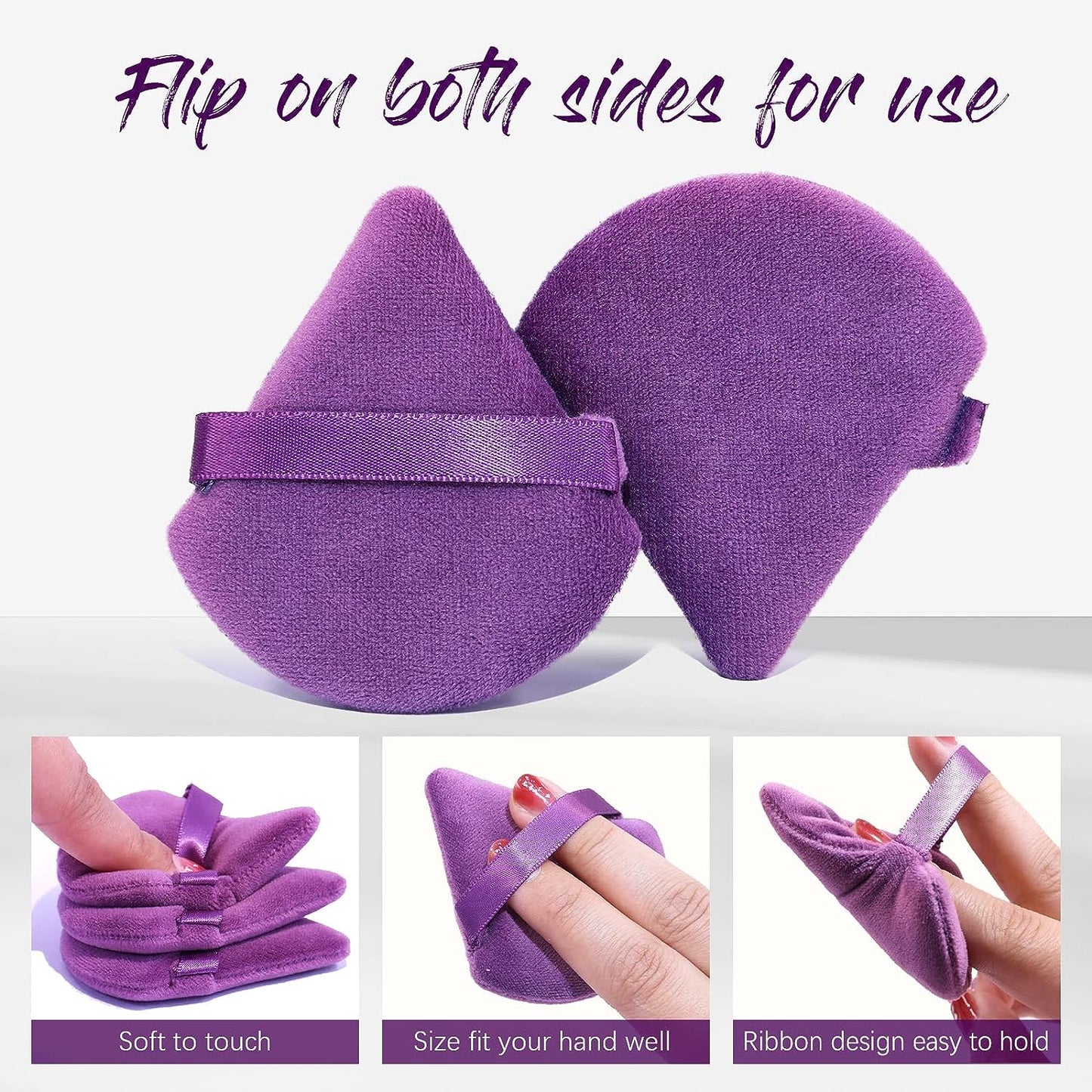 Powder Puffs 10 pcs Dark Purple - BEAKEY