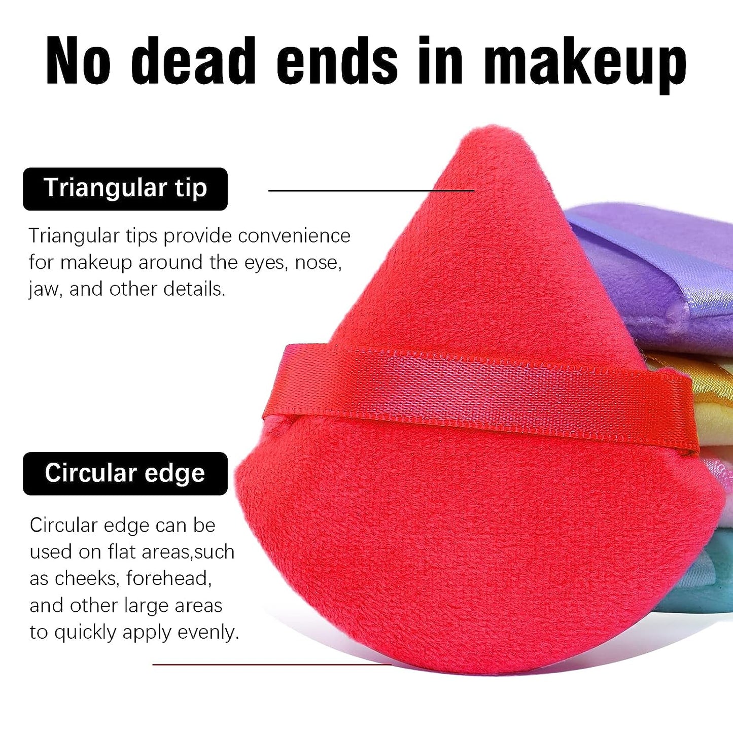 Powder Puffs 10 Pcs Multi-colored Red - BEAKEY