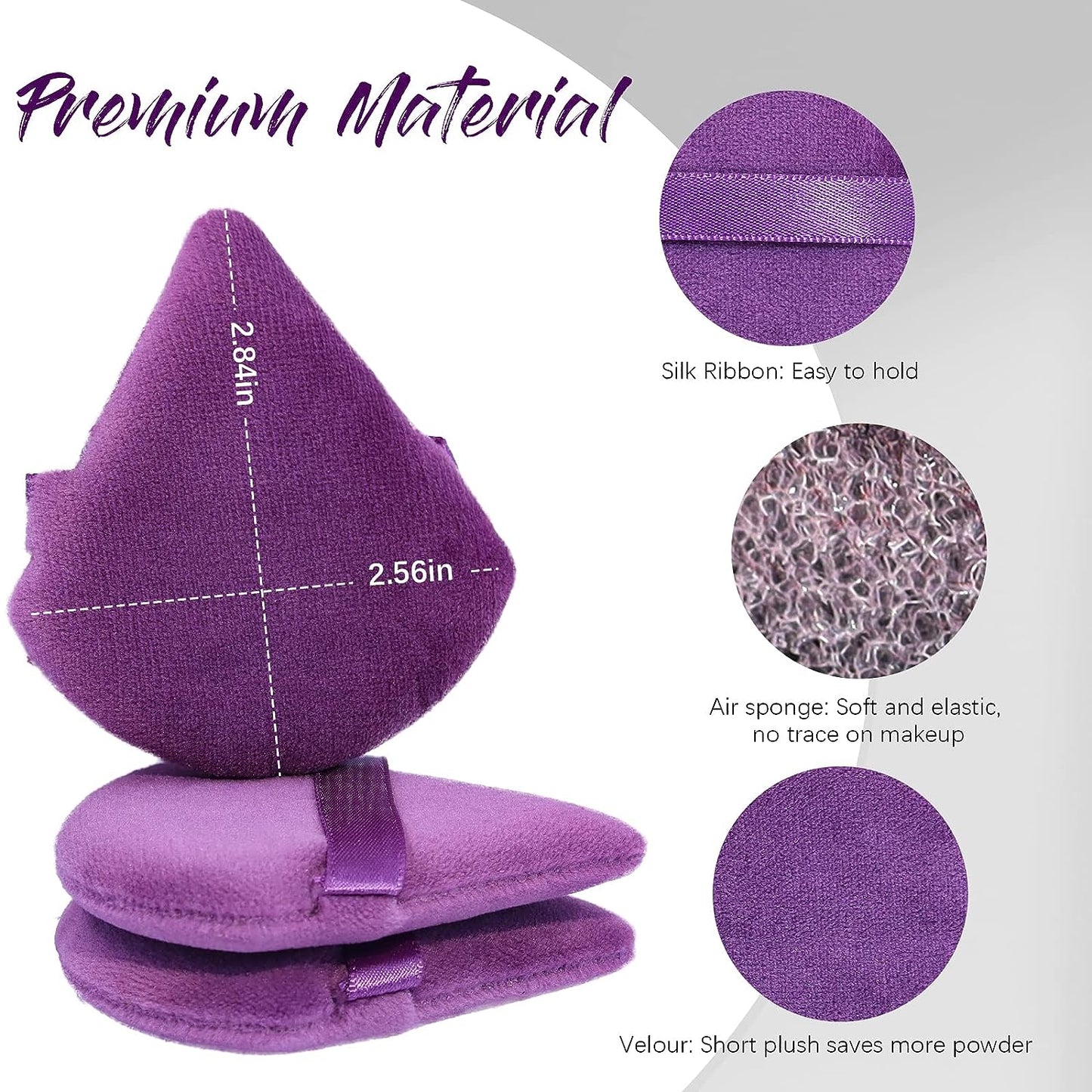 Powder Puffs 10 pcs Dark Purple - BEAKEY
