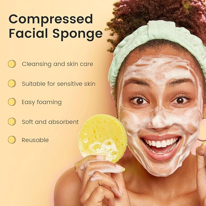 BEAKEY 60-Count Compressed Facial Cleansing Sponge-Orange - BEAKEY