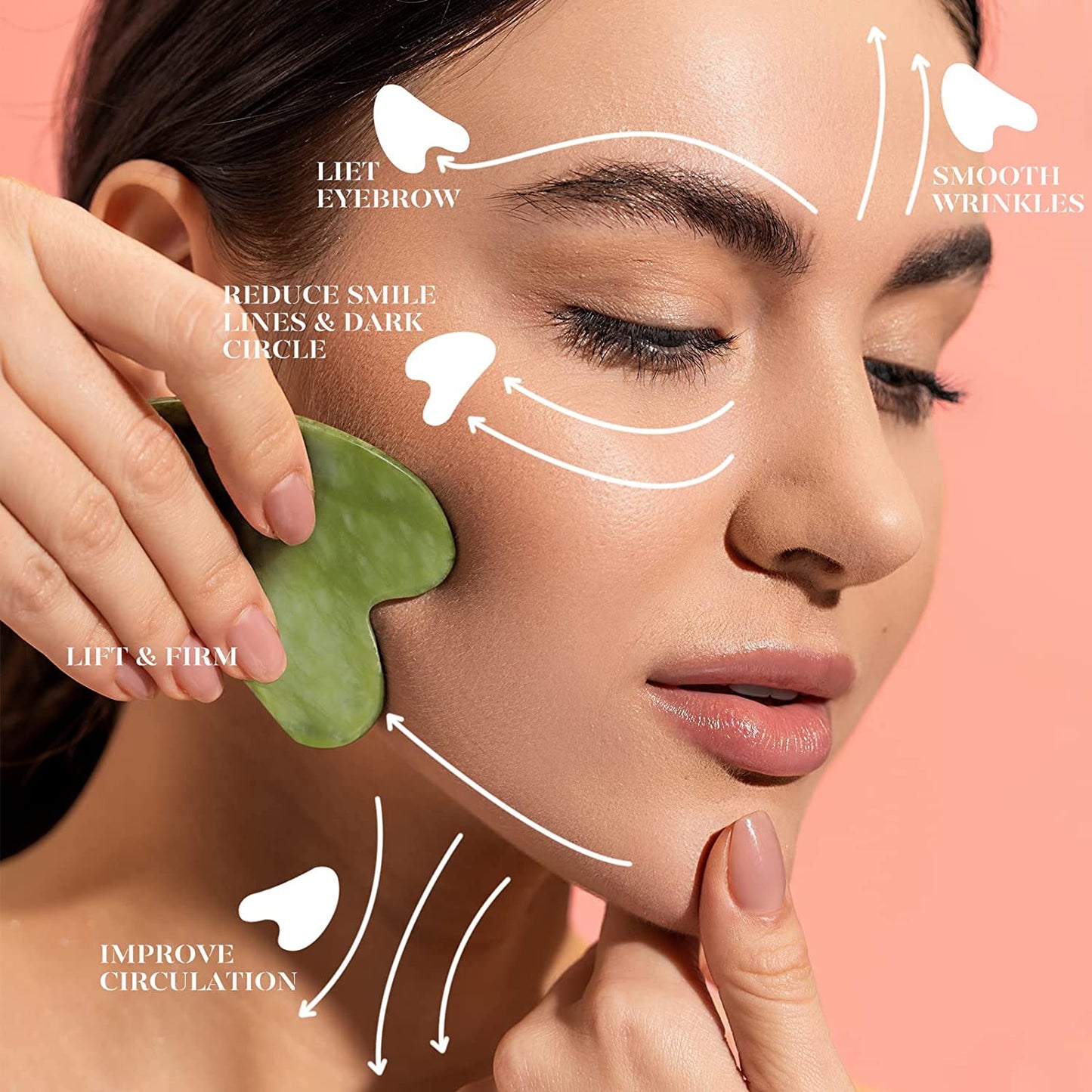BEAKEY Ice Roller for Face & Gua Sha Facial Massager, Reduces Puffiness Migraine Pain Relief, Green - BEAKEY