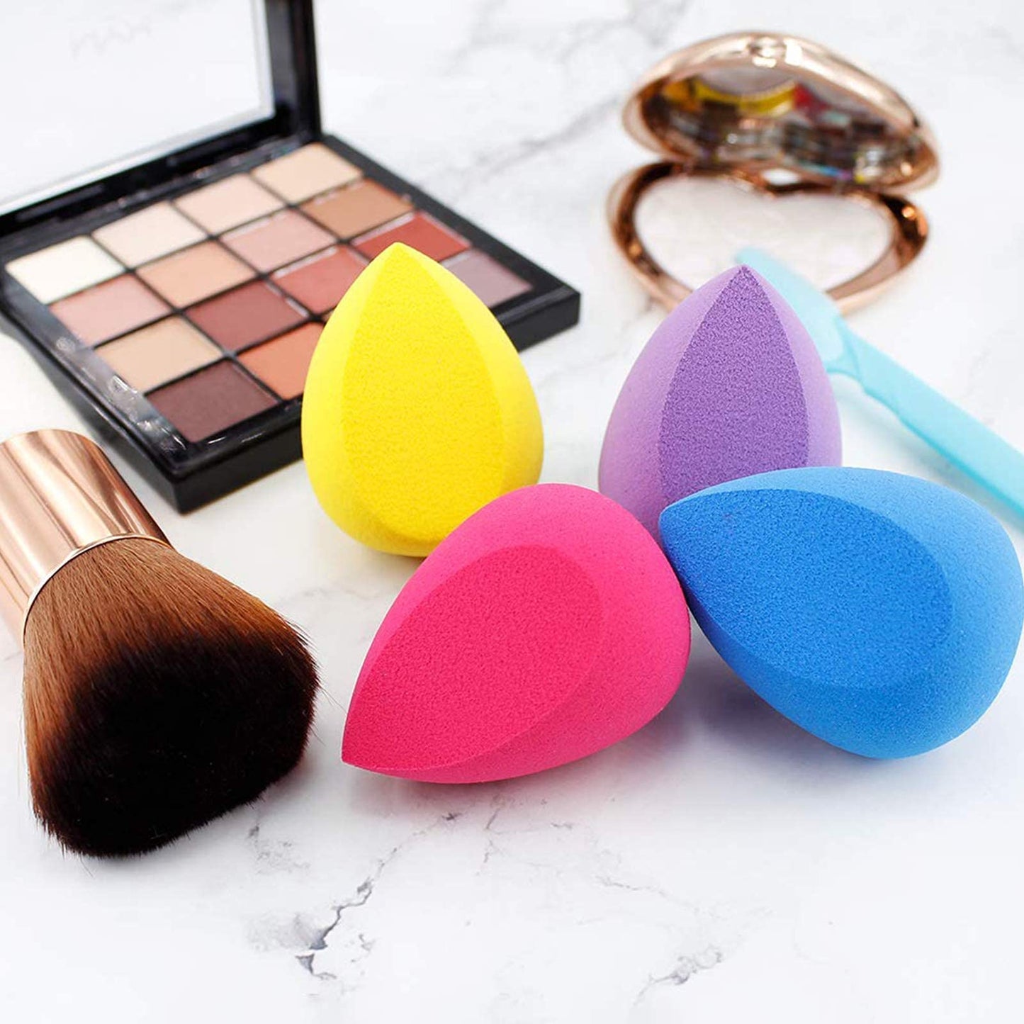 BEAKEY 4+1Pcs Makeup Sponges with Powder Brush TK Popular