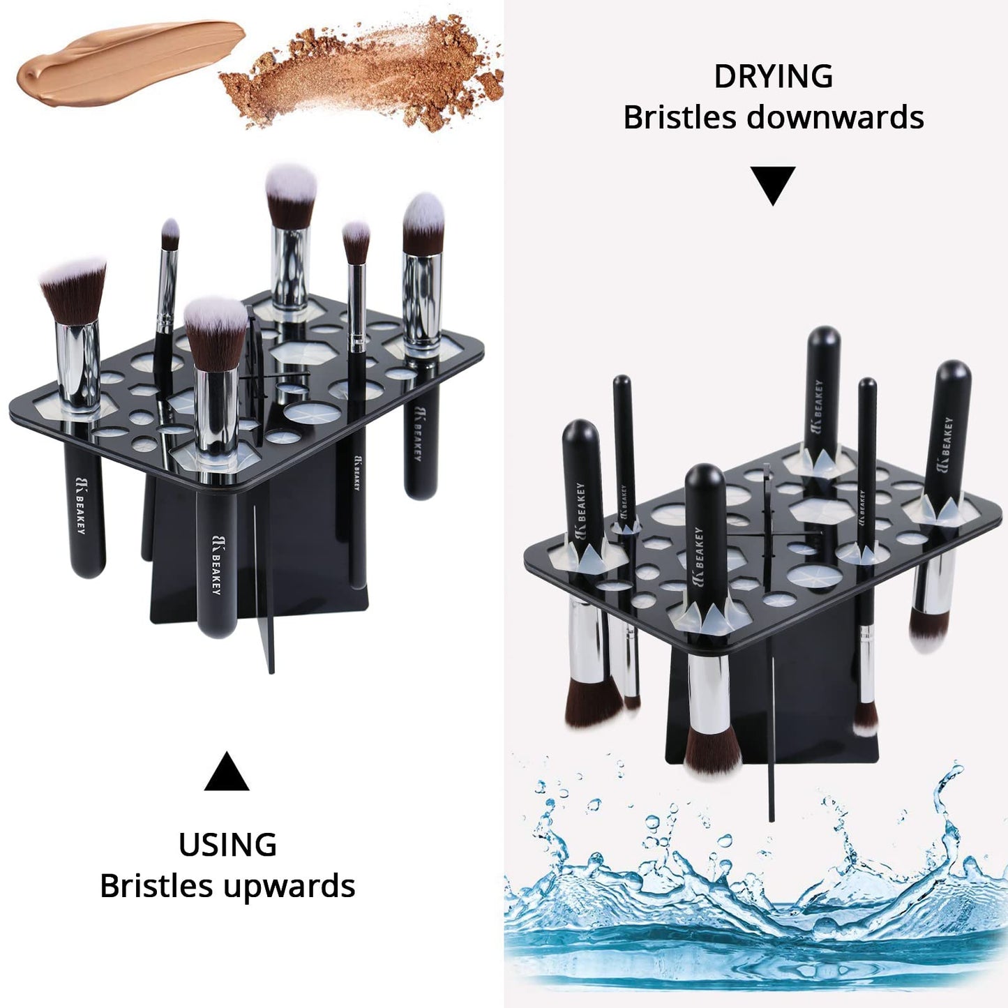 BEAKEY Collapsible Acrylic Makeup Brush Drying Holder TK Popular