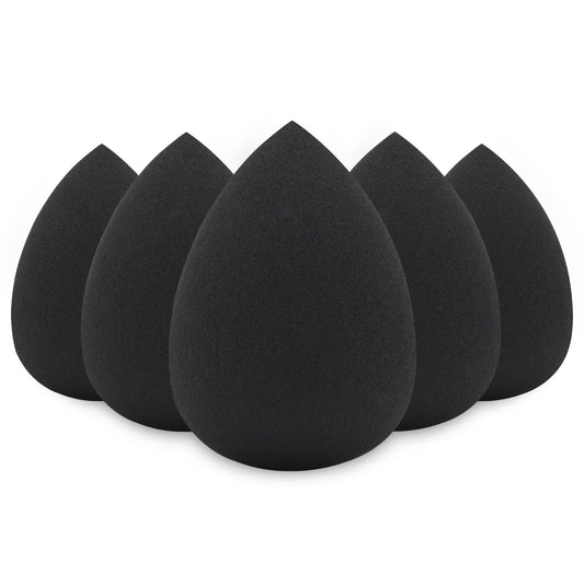 Beakey 5pcs Black Makeup Sponge Set for Liquid, Cream, Powder TK Popular