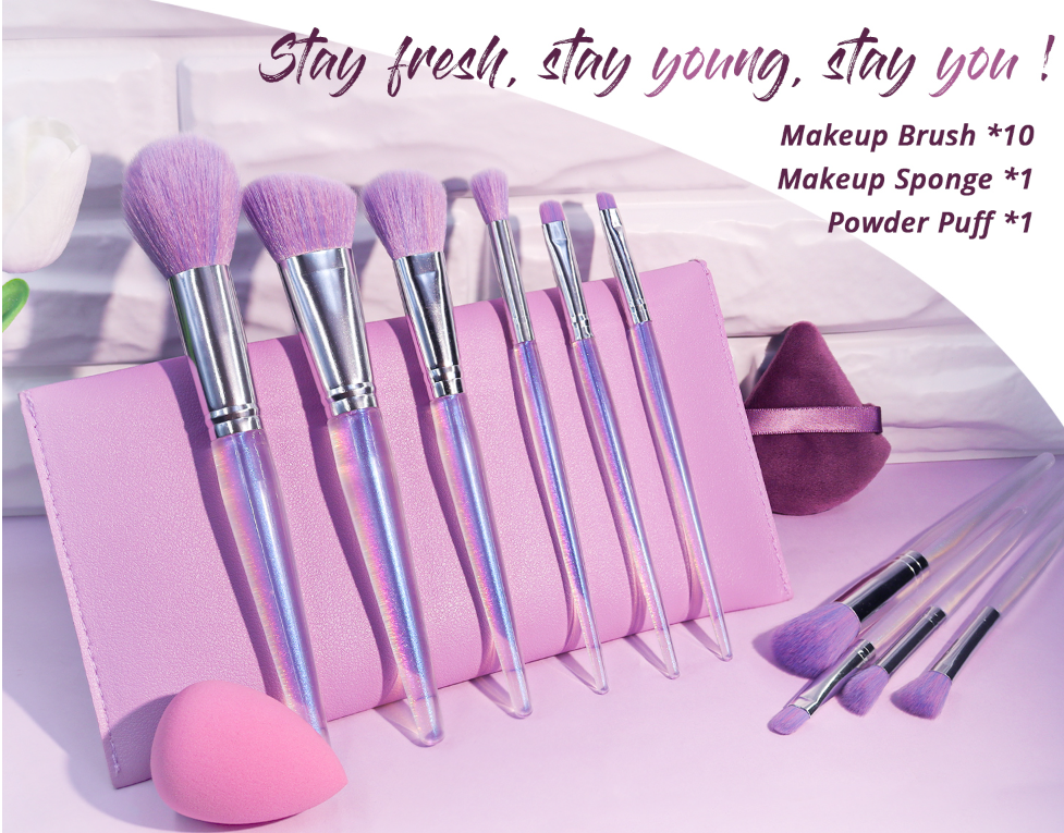 Discover the magic of makeup: BEAKEY Purple Makeup Brush Set is here!