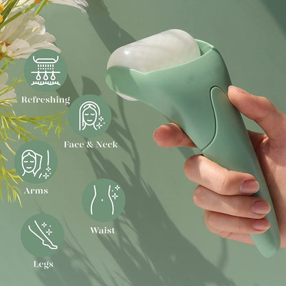 BEAKEY Ice Roller for Face with Gua Sha, Cryotherapy Face Roller Facial Skin Care Massager, Green