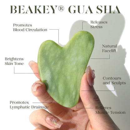 BEAKEY Ice Roller for Face with Gua Sha, Cryotherapy Face Roller Facial Skin Care Massager, Green