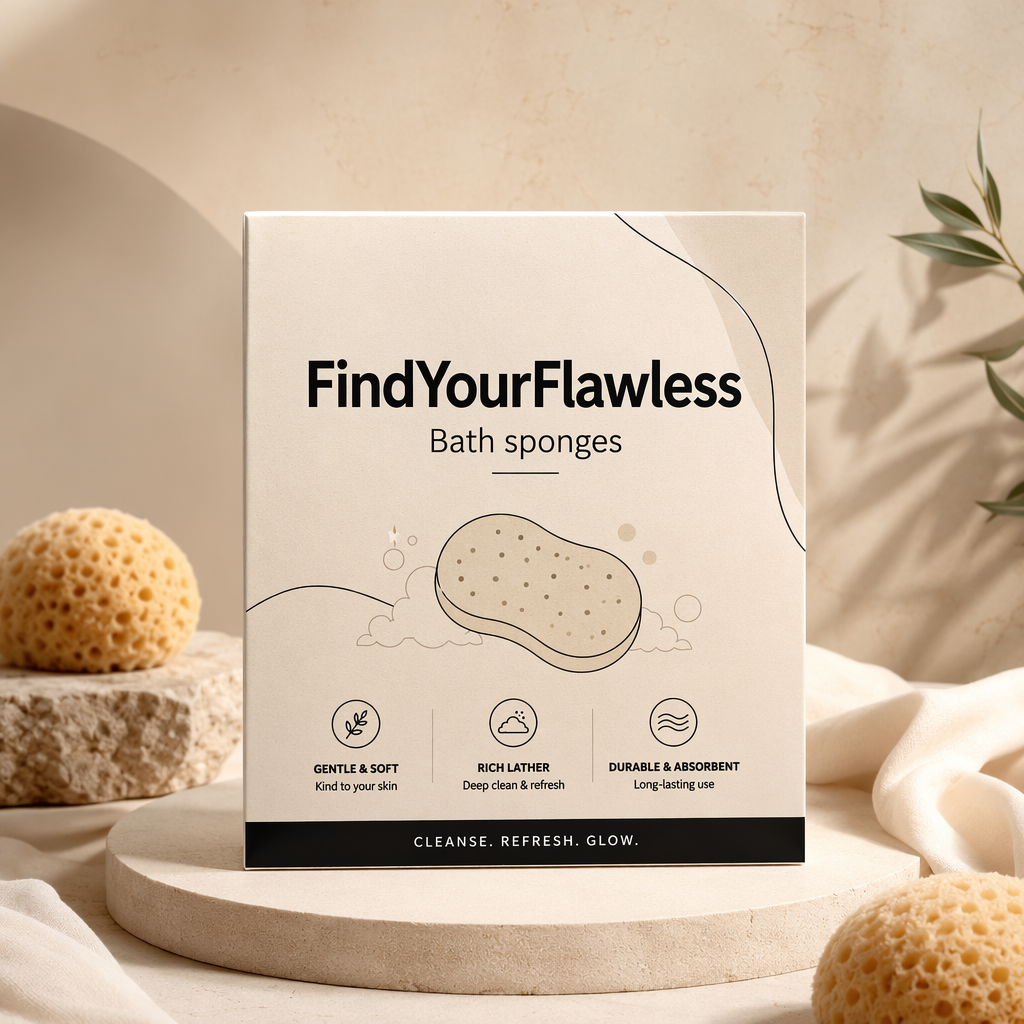 FindYourFlawless Bath Sponges, Soft Absorbent Body Sponge for Shower Cleansing and Daily Body Care