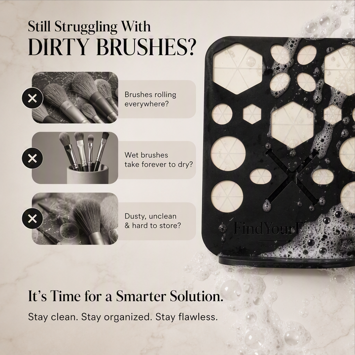 FindYourFlawless Make-Up Brush Holders, Portable Silicone Brush Covers for Travel and Daily Storage