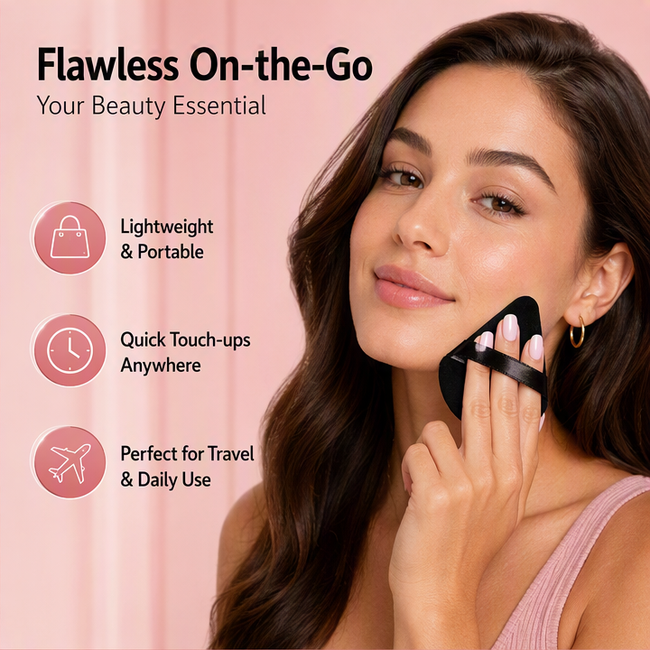FindYourFlawless Powder Puffs, Triangle Makeup Puff Set for Loose Powder, Foundation, and Face Makeup Application