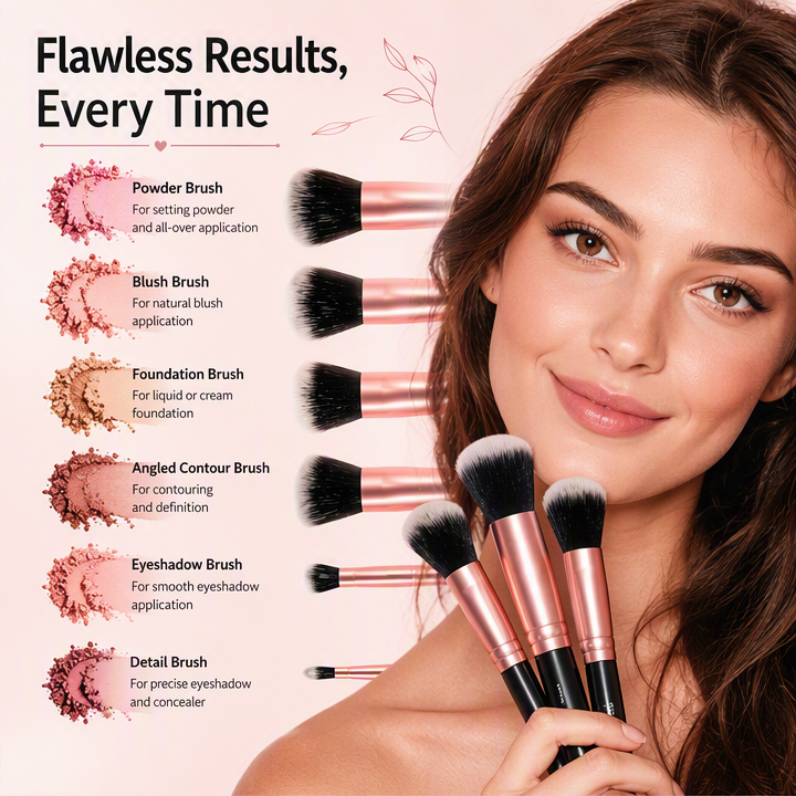 FindYourFlawless Make-Up Brushes, Cosmetic Brushes Set for Face and Eye Makeup