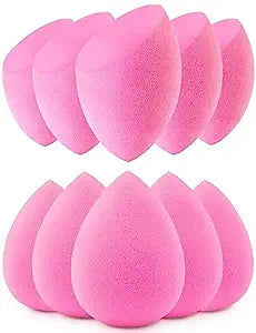 BEAKEY 10pcs Makeup Sponge Set, Super Bouncy, Soft Beauty Sponge for Blending Powder, Cream and Liquid. Cruelty Free, Latex Free, Pink Paw Paw Sponges - BEAKEY