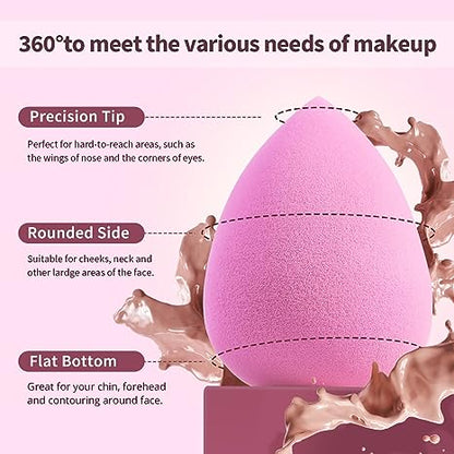 BEAKEY Makeup Sponge Set, Paw Paw Sponge, Foundation Cosmetic Blending Latex Free Beauty Sponge, Flawless for Liquid, Cream, and Powder, Pink - BEAKEY