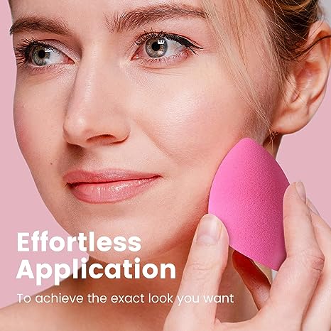 BEAKEY 10pcs Makeup Sponge Set, Super Bouncy, Soft Beauty Sponge for Blending Powder, Cream and Liquid. Cruelty Free, Latex Free, Pink Paw Paw Sponges - BEAKEY