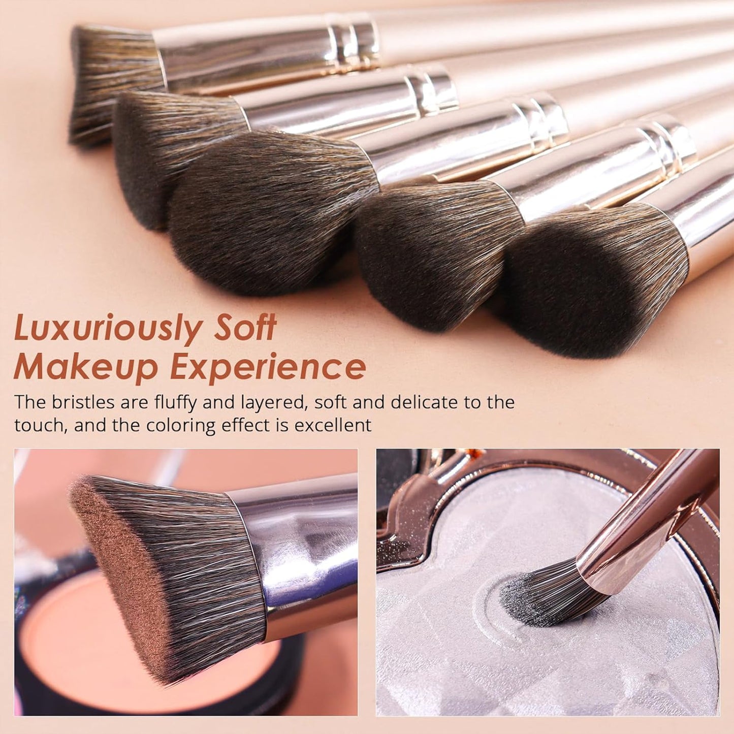 BEAKEY Professional 12 Pcs Makeup Brushes Set