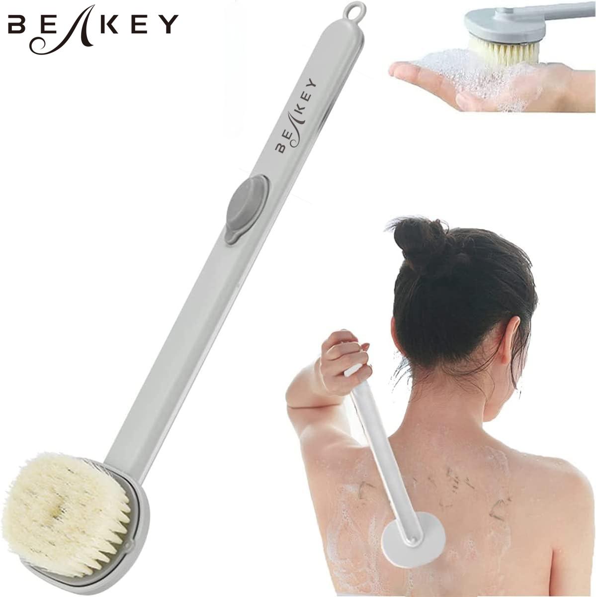 BEAKEY Bath brushes,Long Handle Rub Bath Brush