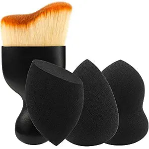 BEAKEY 3+1 Pcs Makeup Sponges with Kabuki Contour Brush OKBUY123