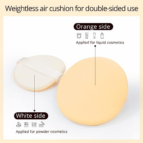 BEAKEY 12 Pcs Round Makeup Sponges with Air Cushion Powder Puff, Latex-free Boun Boun Sponges and Makeup Puff for Liquid Foundation, Powder, Concealer OKBUY123