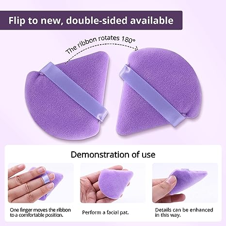 BEAKEY 5 Pcs Triangle Powder Puff, Multicolor Makeup Powder Puff for Flawless Application, Soft & Reusable, Easy to Clean, Latex Free Boun Boun Sponges for Foundation & Powder OKBUY123