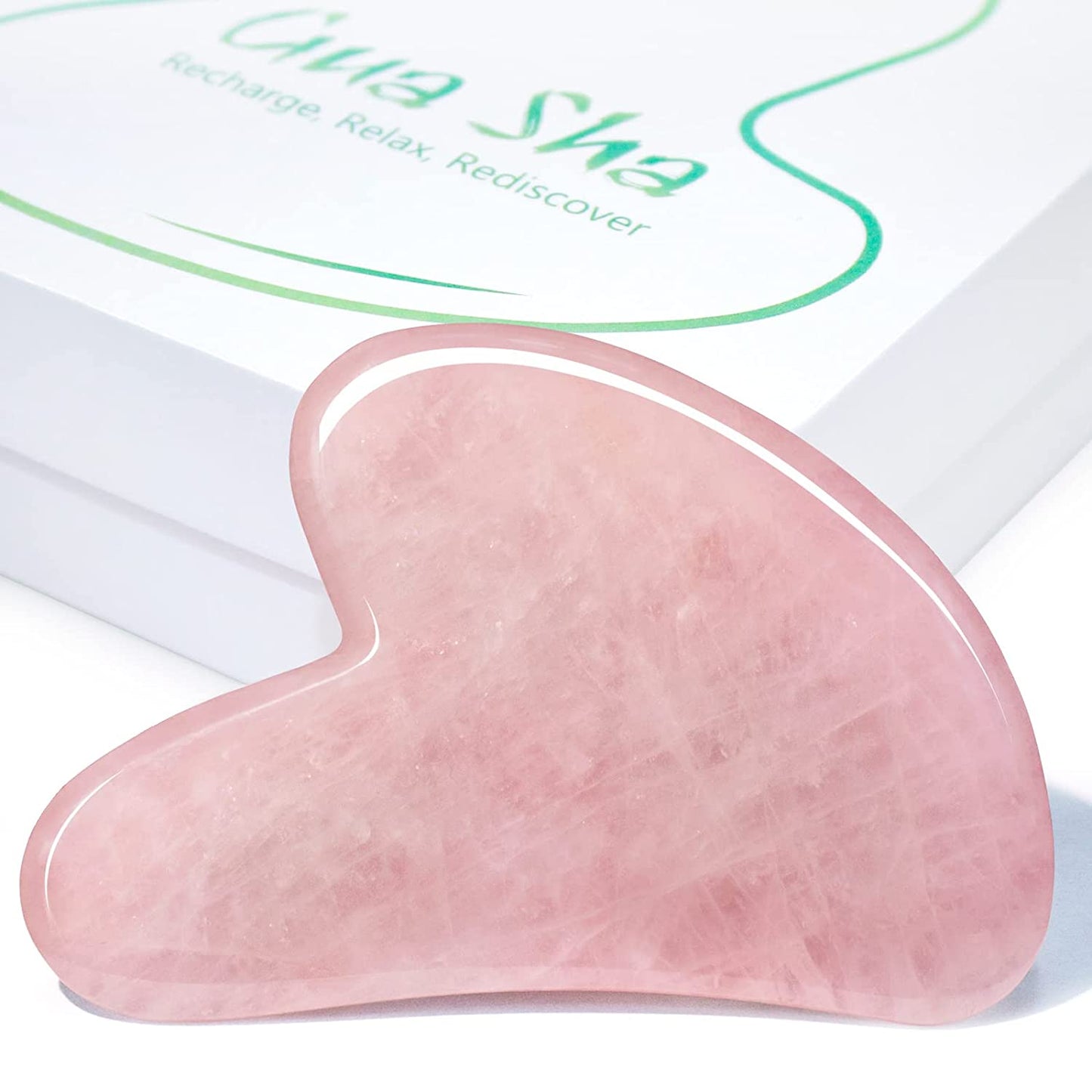BEAKEY Gua Sha Facial Tool for Self Care, Massage Tool for Face and Body Treatment, Made of Rose Quartz, Relieve Tensions and Reduce Puffiness - BEAKEY