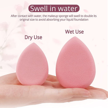 BEAKEY 2 Pcs Vertical Cut Makeup Sponges (Pink) TK Popular