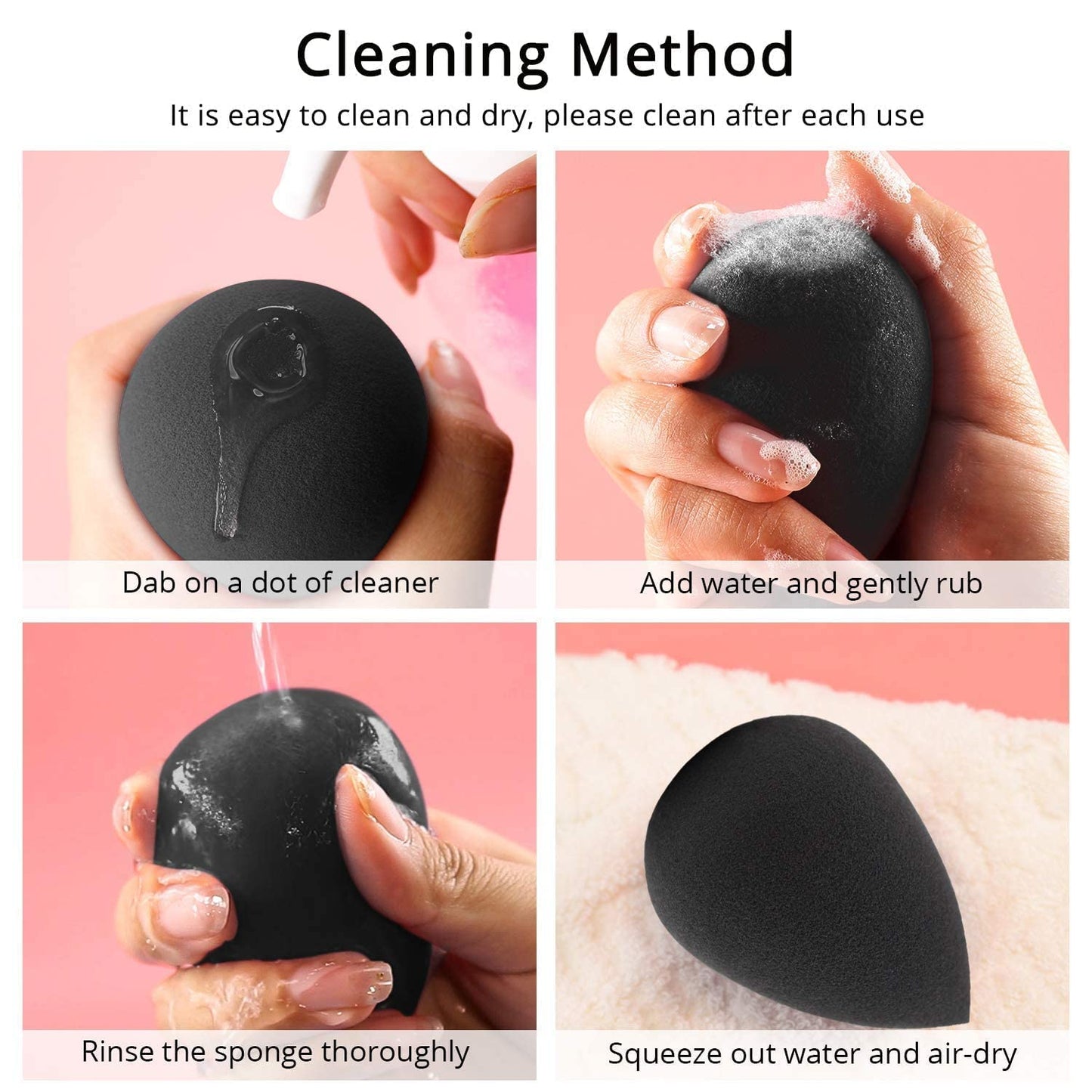 BEAKEY 2 Shapes, 10-Pcs Latex-Free Vegan Makeup Sponge Set TK Popular