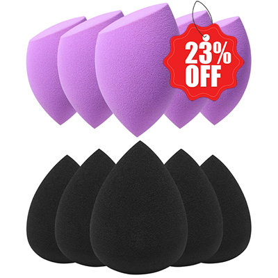 BEAKEY 2 Shapes, 10-Pcs Latex-Free Vegan Makeup Sponge Set OKBUY123