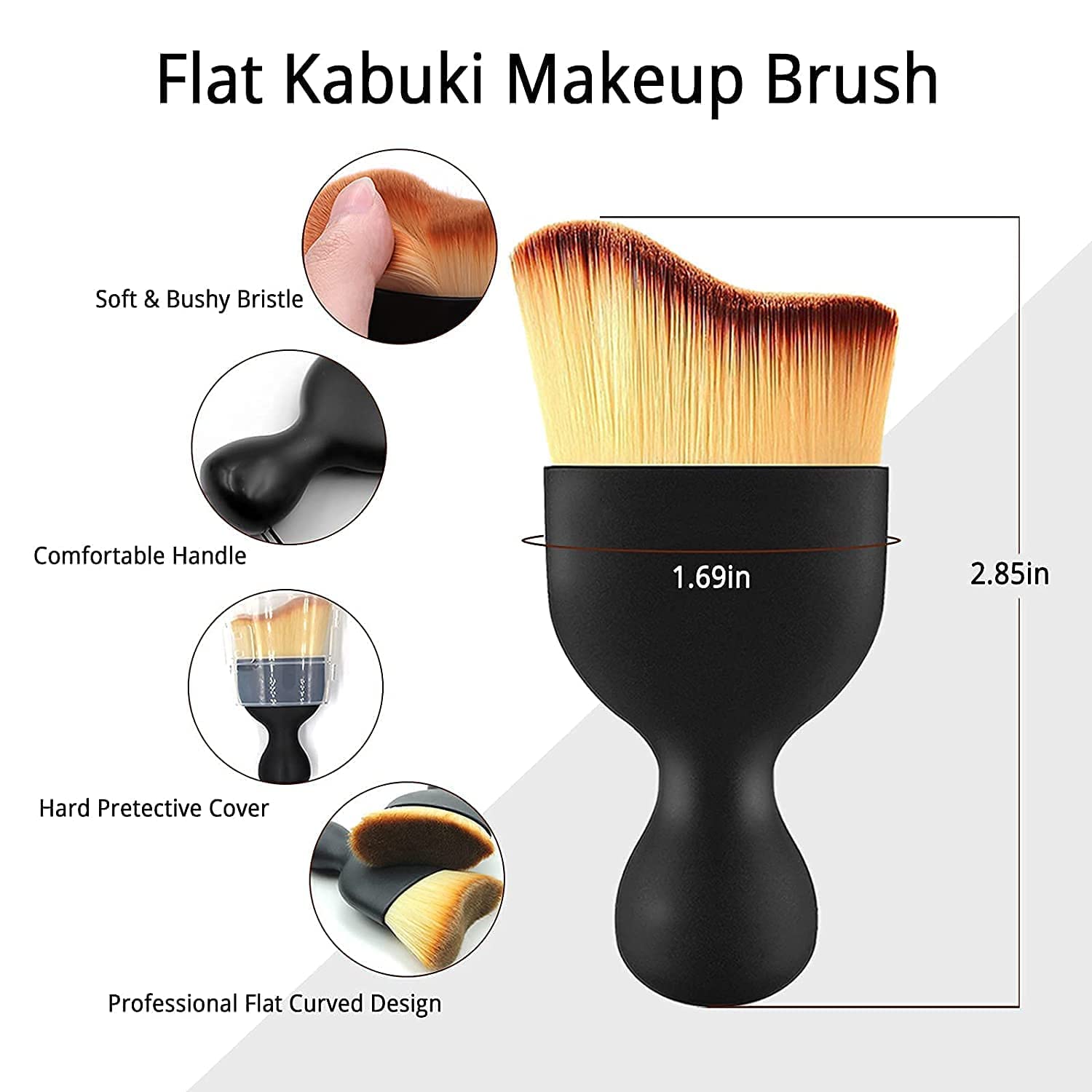 BEAKEY 3+1 Pcs Makeup Sponges with Kabuki Contour Brush TK Popular